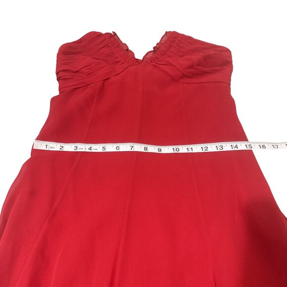 Vintage Féraud Womens Red 100% Silk Beaded Sleeveless Halter Long Dress Size 6 - Picture 9 of 10